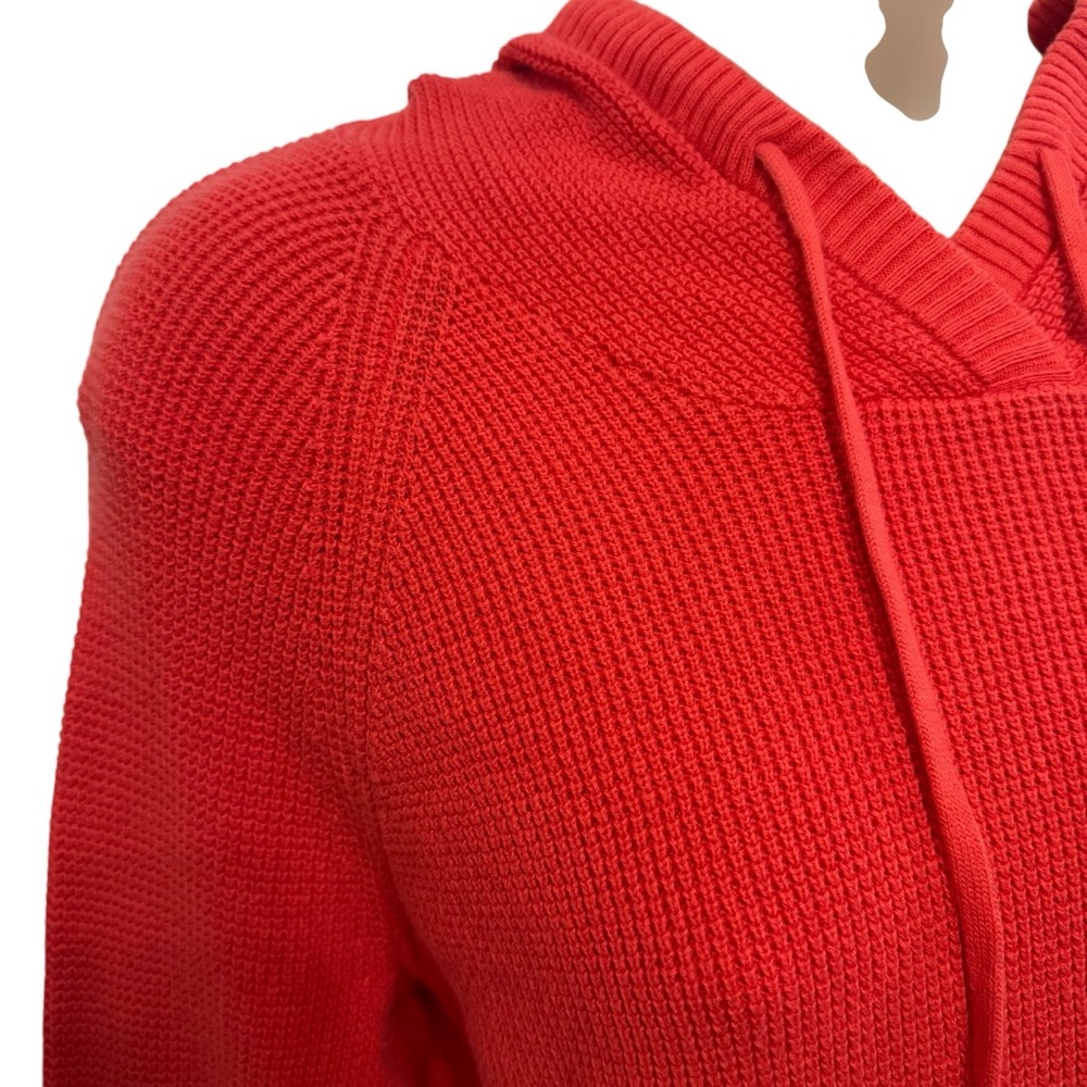 LAUREN RALPH LAUREN Coral Orange Lightweight Knit Hooded Sweater Medium - Picture 5 of 9